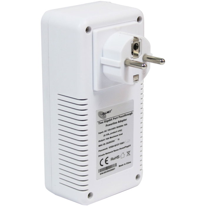 ALLNET INTD Powerline 1200Mbit Bundle de 2 adaptadores SmartLink Passthrough ALL1681205v2 ALLNET INTD Powerline 1200Mbit Bundle de 2 adaptadores SmartLink Passthrough ALL1681205v2