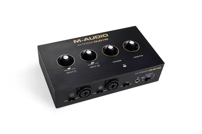 MAUDIO M-Track Duo HD Interfaz de Audio USB-C 2x2 24 bits/192 kHz con Previo Crystal y Software Producer Essentials