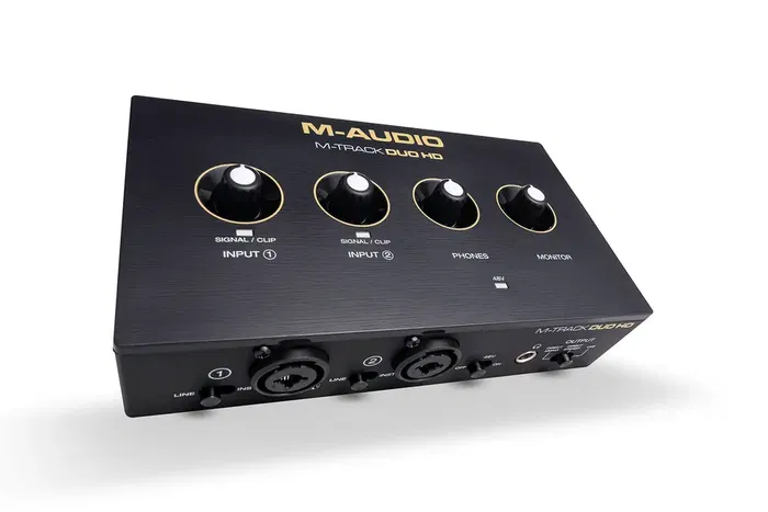 MAUDIO M-Track Duo HD Interfaz de Audio USB-C 2x2 24 bits/192 kHz con Previo Crystal y Software Producer Essentials