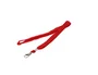 Q-Connect Cordón Plano con Gancho Metálico para Identificadores, Color Rojo