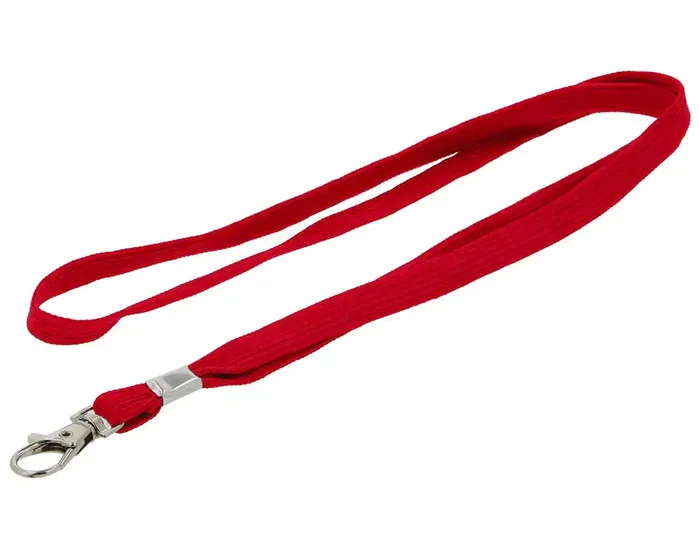 Q-connect Cordón plano con gancho metálico color rojo para identificadores Q-connect Cordón plano con gancho metálico color rojo para identificadores