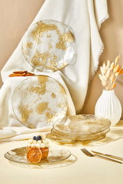 Hermia Set 6 Platos Postre Vidrio Transparente 21 cm