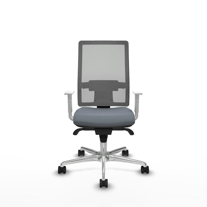 PIQUERAS Y CRESPO Silla de oficina Horna Gris con mecanismo Sincro y reposabrazos blancos PIQUERAS Y CRESPO Silla de oficina Horna Gris con mecanismo Sincro y reposabrazos blancos