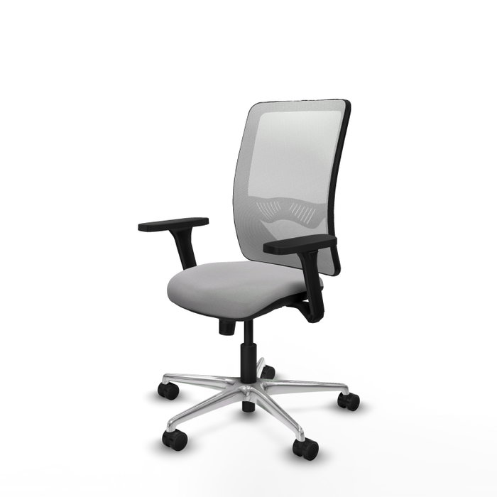 PIQUERAS Y CRESPO Silla de oficina Zulema con mecanismo Sincro, Gris claro y Blanco