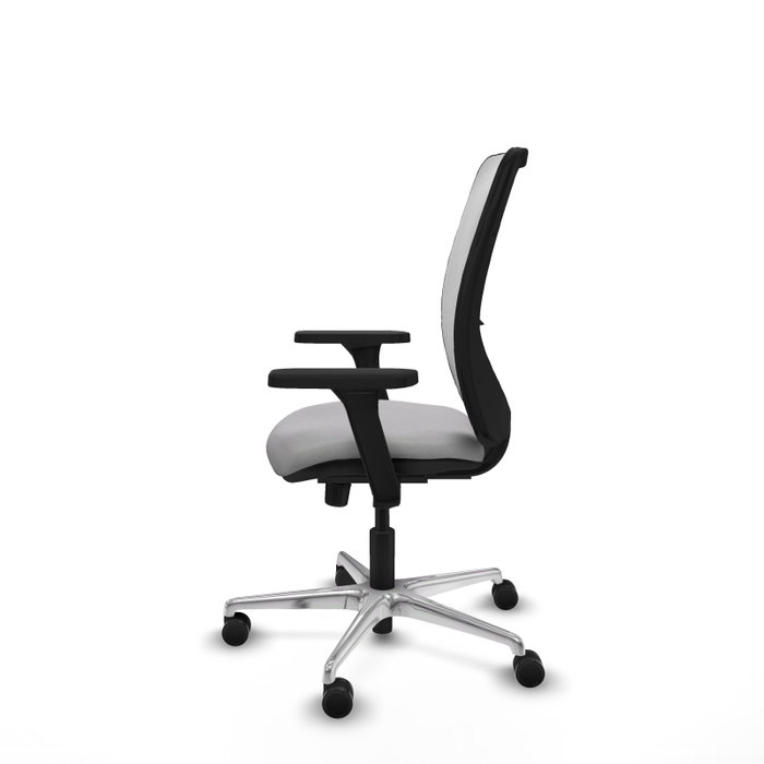 PIQUERAS Y CRESPO Silla de oficina Zulema con mecanismo Sincro, Gris claro y Blanco