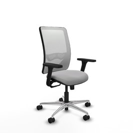 PIQUERAS Y CRESPO Silla de oficina Zulema con mecanismo Sincro, Gris claro y Blanco