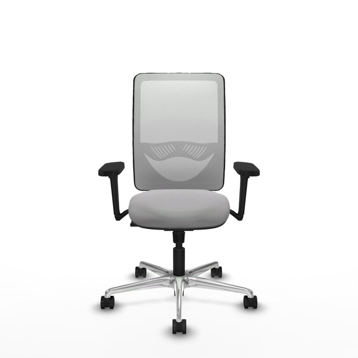 PIQUERAS Y CRESPO Silla de oficina Zulema con mecanismo Sincro, Gris claro y Blanco