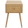 Home Deco Factory Mesita de Noche con Cajón Bali Colección Natural Madera y Ratán 39x39x55.4 cm