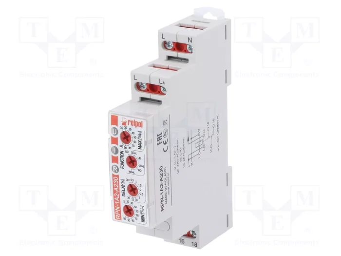 RELPOL RPN-1A2-A230 Relé de monitorización de corriente 230VAC RELPOL RPN-1A2-A230 Relé de monitorización de corriente 230VAC