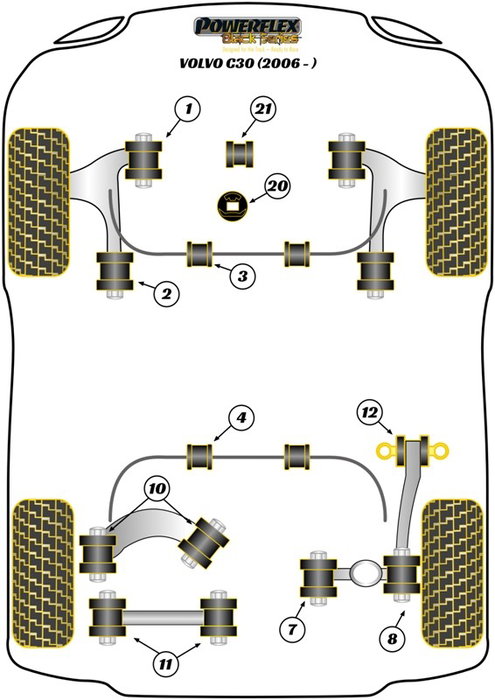 Powerflex PFR88-308 Trasero Track Brazo De Suspension Silentblock Exterior Powerflex PFR88-308 Trasero Track Brazo De Suspension Silentblock Exterior