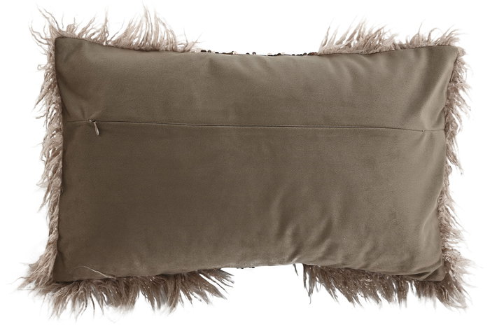 DKD Home Decor Cojin Glam Blanco Dorado Lentejuelas 50 x 8 x 30 cm (2 Unidades)