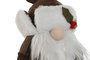 DKD Home Decor Figura Navidad Gnomo ski Alpina Marron Blanco 15 x 25 x 17 cm (4 Unidades) LED Poliester
