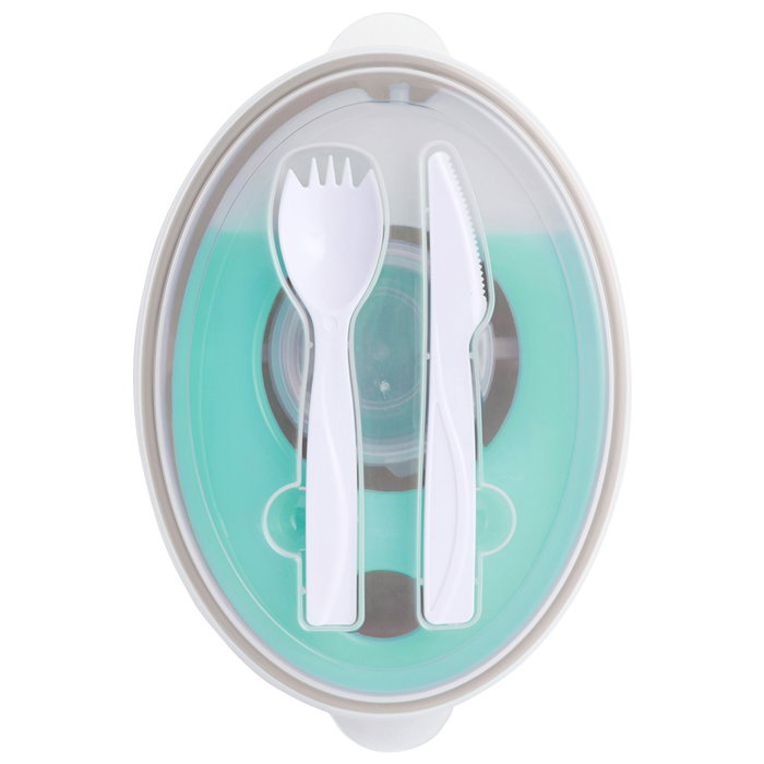 Day Fiambrera con Cubiertos y Aro Refrigerante, 1500 ml, Ideal para Llevar y Comer en Cualquier Lugar