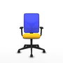 PIQUERAS Y CRESPO Silla de oficina Motilla con mecanismo Sincro, Amarillo y Azul