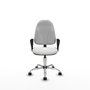 Silla de oficina Algarra con mecanismo Contacto permanente básico tapizada con Tela color Blanco. Equipada con Base cromada, Brazos fijos y Ruedas de nailon 50 mm