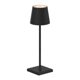 Fbright Lámpara de mesa LED negra recargable USB
