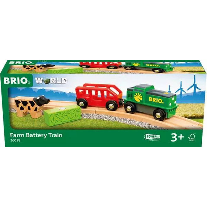 Brio World Tren agrícola a batería - circuito de madera