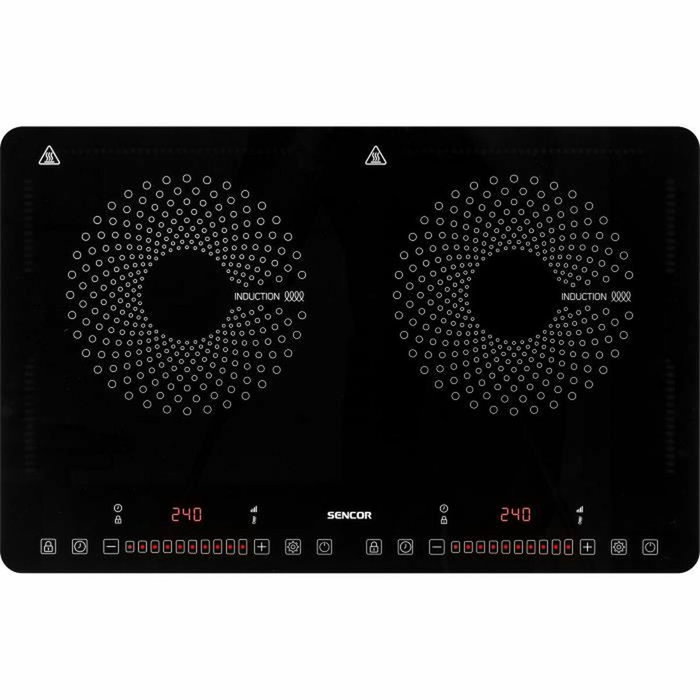 Sencor Placa de inducción SCP 4501BK de 2 fuegos, 3400 W, Negra
