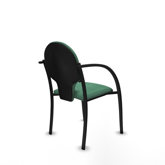 PIQUERAS Y CRESPO Silla Hellín tapizada en tela verde esmeralda con brazos fijos PIQUERAS Y CRESPO Silla Hellín tapizada en tela verde esmeralda con brazos fijos