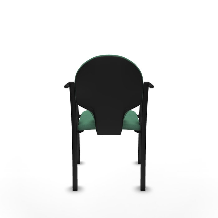 PIQUERAS Y CRESPO Silla Hellín tapizada en tela verde esmeralda con brazos fijos PIQUERAS Y CRESPO Silla Hellín tapizada en tela verde esmeralda con brazos fijos