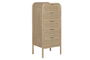DKD Home Decor Chifonier Tropical Natural Madera de Abeto y Ratán 5 Cajones 100 x 46 x 35 cm