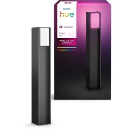 Philips Hue Turaco 929004308201 - Baliza Luminosa Gris Antracita IP44, Luz Blanca y de Color 1100 Lúmenes