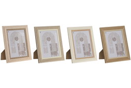 DKD Home Decor Marco de Fotos 15x20cm Multicolor Cristal y MDF 4 Unidades 2.8 x 23 x 18 cm