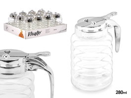 Vivalto Dispensador de Vidrio Redondo 280 ml Transparente 10x7x12.8 cm (Set de 24)