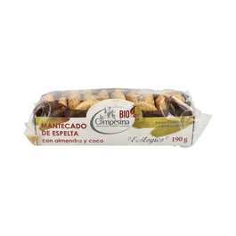 La Campesina Mantecados Veganos Ecológicos Almendra y Coco 190g, Calidad Suprema, Envase Biodegradable
