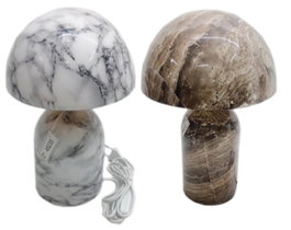 DKD Home Decor Lámpara de Sobremesa Metal Seta Surtido de 2 Unidades con Acabado Símil Mármol