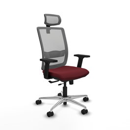 PIQUERAS Y CRESPO Silla de oficina Haches con mecanismo Sincro/Traslack, Granate y Gris