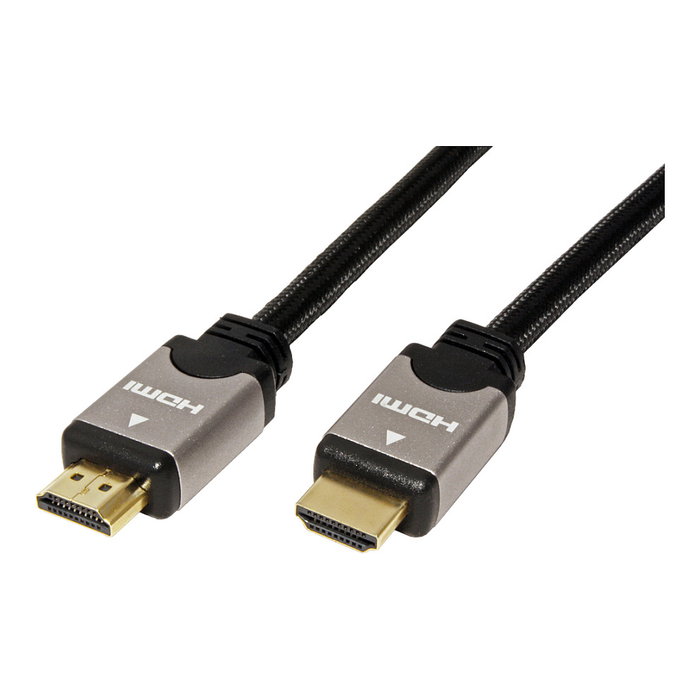 ROLINE Cable HDMI High Speed con Ethernet 1,5 m, 11.04.5856, Negro/Plata