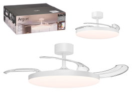 Argon Ventilador de Techo 3 Aspas Plegables Blanco 48x28 cm con Luz y Mando