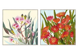 DKD Home Decor Cuadro Lienzo Flores Set de 2 Unidades 100x100 cm