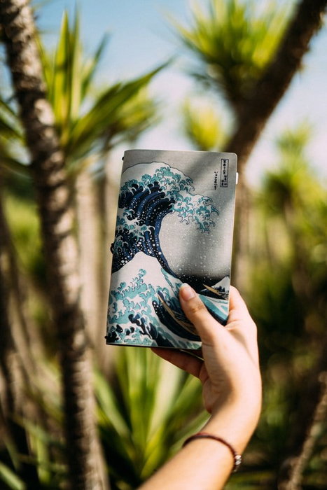 Hokusai Diario de Viaje La Gran Ola de Kanagawa 20 cm