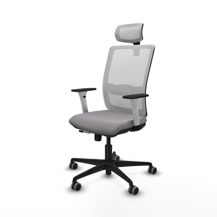 PIQUERAS Y CRESPO Silla de oficina Haches con mecanismo Sincro/Traslack Gris y Blanco