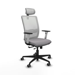 PIQUERAS Y CRESPO Silla de oficina Haches con mecanismo Sincro/Traslack Gris y Blanco