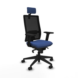 PIQUERAS Y CRESPO Silla de oficina Horna con mecanismo Sincro, Azul marino y Negro