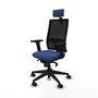 PIQUERAS Y CRESPO Silla de oficina Horna con mecanismo Sincro, Azul marino y Negro