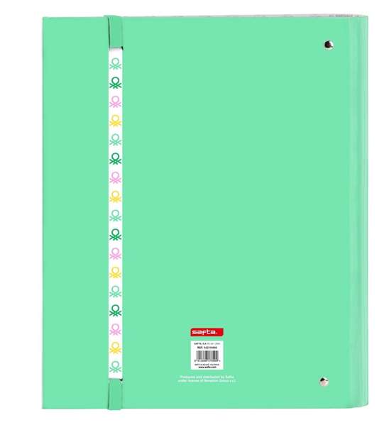 Carpeta de anillas Benetton Mint Verde 27 x 32 x 3.5 cm