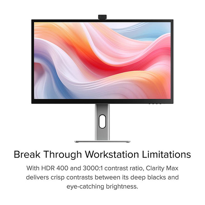 Alogic Clarity Pro 27 UHD 4K Monitor con Webcam 8MP y USB-C 65W PD