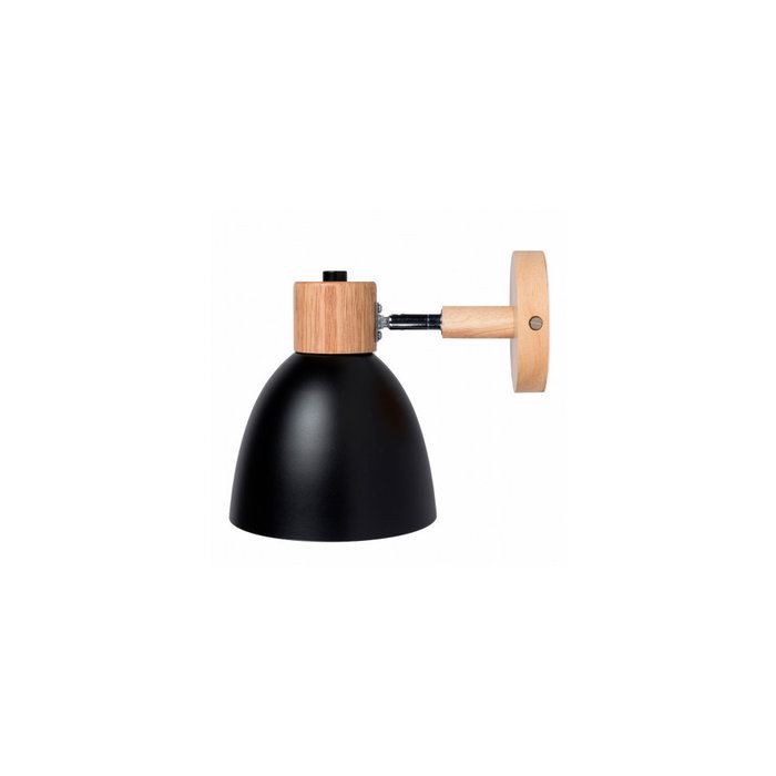 Aplique de pared Haley SKD-W003-B con brazo de madera acabado en negro, blanco, gris o gris Aplique de pared Haley SKD-W003-B con brazo de madera acabado en negro, blanco, gris o gris