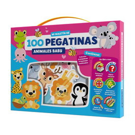 IMAGILAND Juego Maletín 100 Pegatinas Animales Baby