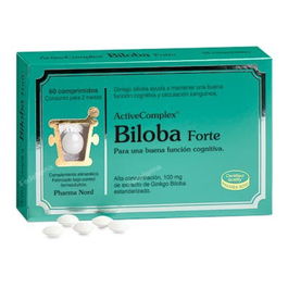 PHARMA NORD Activecomplex Biloba Forte 60 Comp. Ayuda a funciones cognitivas, memoria y concentración. Apto vegetarianos.