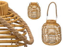 Ibergarden Farol Redondo Alto Mediano, Acabado Rattan, Marrón, Dimensiones 20 x的一组27 x 20 cm (Set de 12)