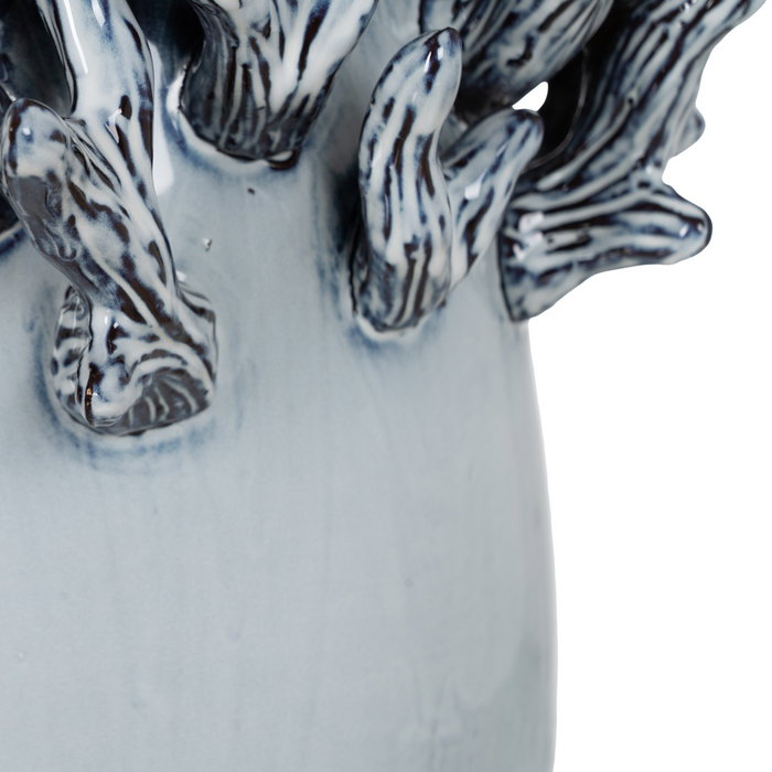 Jarrón Azul Cerámica Decoración 26,50 X 26 X 37 cm