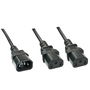 Lindy Cable Divisor IEC C14 a 2 x IEC C13 de 1m para PC, Impresoras, Monitores y Equipos de Audio
