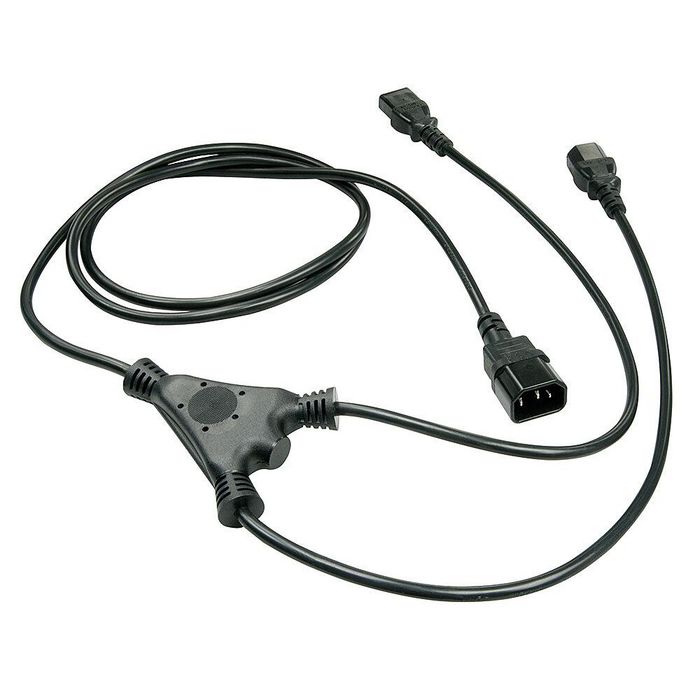 Lindy Cable Divisor IEC C14 a 2 x IEC C13 de 1m para PC, Impresoras, Monitores y Equipos de Audio