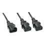 Lindy Cable de alimentación divisor IEC C14 a 2 x IEC C13, 1 m