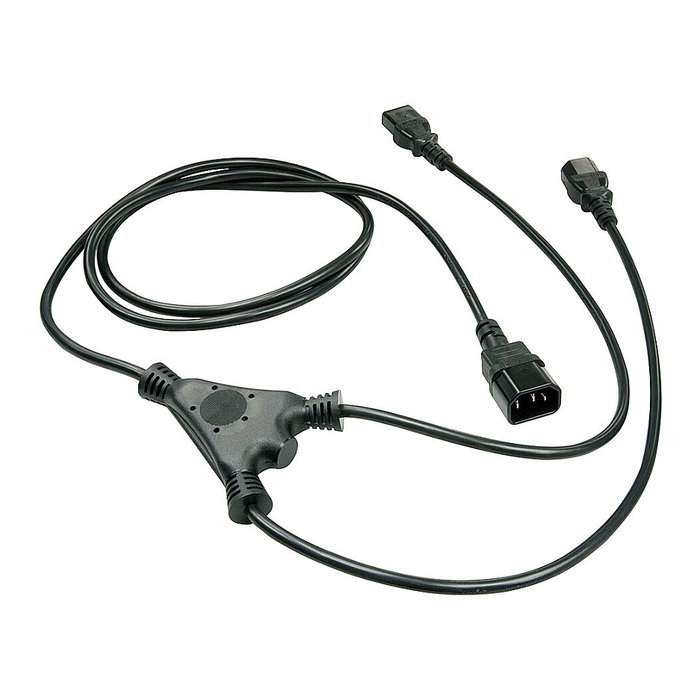 Lindy Cable de alimentación divisor IEC C14 a 2 x IEC C13, 1 m